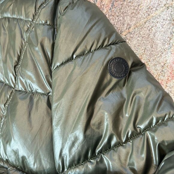 French Connection Green Sherpa Trim Puffer Coat Women's Size XL - Picture 10 of 13